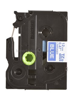 Brother TZE-535 wit op blauw breedte 12 mm