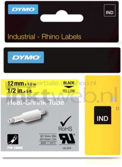 Dymo S0718310 zwart op geel breedte 12 mm