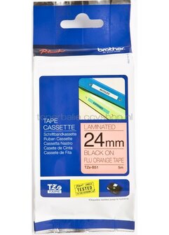 Brother TZE-B51 zwart op oranje breedte 24 mm