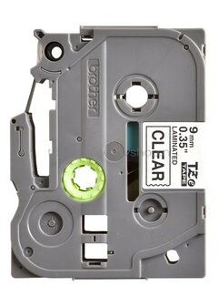 Brother TZE-121 zwart op transparant breedte 9 mm