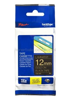 Brother TZE-334  op zwart breedte 12 mm