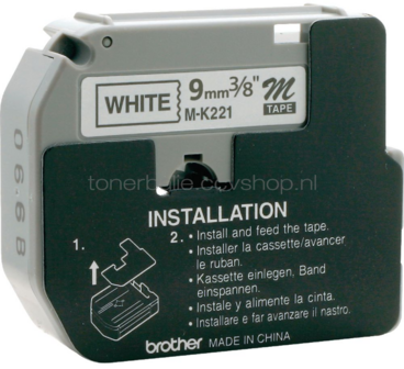 Brother MK-221BZ zwart op wit breedte 9 mm