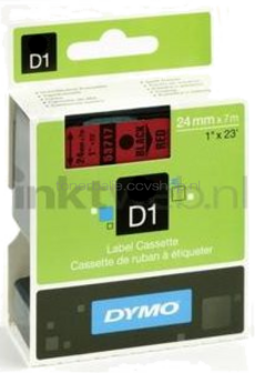Dymo D1 zwart op rood breedte 24 mm