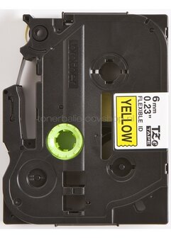 Brother TZE-FX611 flexible tape zwart op geel breedte 6 mm