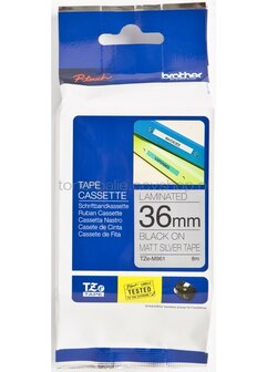 Brother TZE-M961 zwart op mat zilver breedte 36 mm