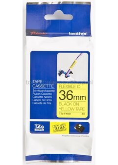 Brother TZE-FX661 tape zwart op geel breedte 36 mm