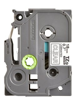 Brother TZE-145 wit op transparant breedte 18 mm