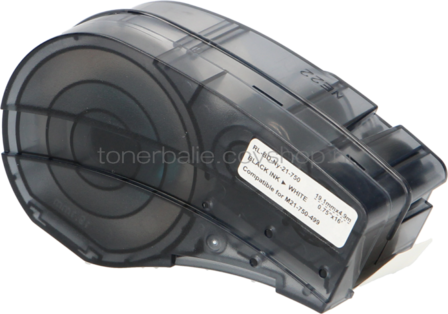Huismerk Brady M21-750-499 gelamineerde vinyl tape zwart op wit breedte 19.1 mm