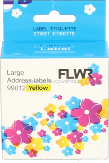 FLWR Dymo 99012 adreslabel 36 mm x 89 mm  geel