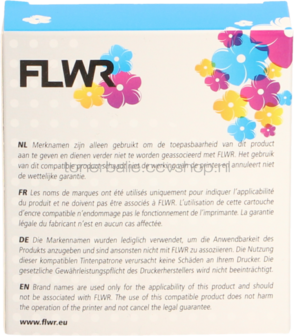 FLWR Brother TZe-335 wit op zwart breedte 12 mm