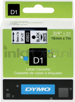 Dymo D1 45803 zwart op wit breedte 19 mm