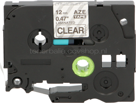 FLWR Brother TZe-131 zwart op transparant breedte 12 mm