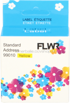 FLWR Dymo 99010 89 mm x 28 mm  geel