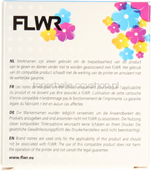 FLWR Dymo 45021 wit op zwart breedte 12 mm