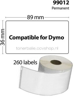 FLWR Dymo 99012 10-Pack 36 mm x 89 mm  wit