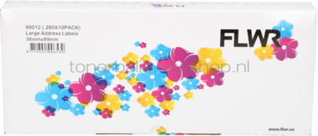 FLWR Dymo 99012 10-Pack 36 mm x 89 mm  wit