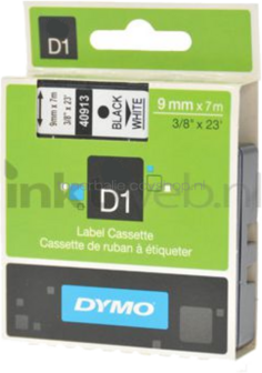 Dymo D1 zwart op wit breedte 9 mm