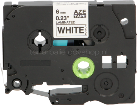 FLWR Brother TZE-211 zwart op wit breedte 6 mm