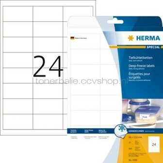 Herma Diepvriesetiketten wit 66x33,8 A4