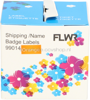 FLWR Dymo 99014 Adreslabel groot 101 mm x 54 mm  oranje