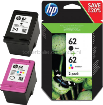HP 62 Combo pack zwart en kleur
