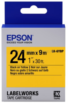 Epson LK-6YBP zwart op geel breedte 24 mm