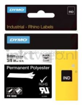 Dymo S0718160 zwart op transparant breedte 9 mm