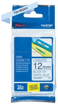Brother TZe-MQ531 zwart op blauw breedte 12 mm