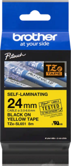 Brother TZe-SL651 zwart op geel breedte 24 mm