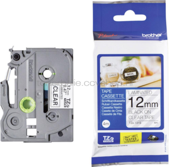 Brother TZE131S zwart op transparant breedte 12 mm