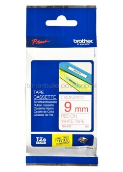 Brother TZE-222 rood op wit breedte