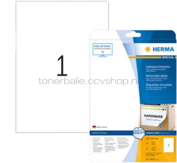 Herma 10021 Verwijderbare Papieretiket 210 x 297mm wit