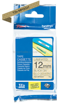 Brother TZE-MPGG31 zwart op goud breedte 12 mm
