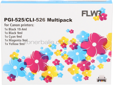 FLWR Canon CLI-526 Multipack zwart en kleur