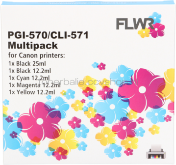 FLWR Canon CLI-571XL Multipack zwart en kleur