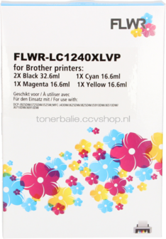 FLWR Brother LC-1240XL Multipack zwart en kleur