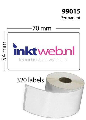 Huismerk Dymo 99015 10-Pack 54 mm x 70 mm  wit