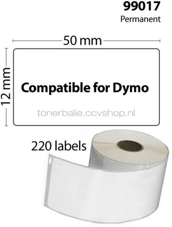 Huismerk Dymo 99017 10-Pack 51 mm x 12 mm  wit