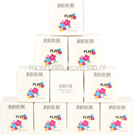 FLWR Dymo 99018 10-Pack 38 mm x 190 mm  wit