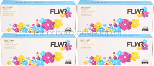 FLWR Brother TN-423 Multipack zwart en kleur