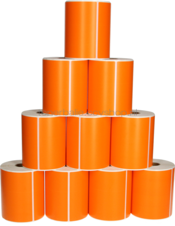 FLWR Zebra 10-pack verzendetiketten 102 mm x 150 mm  oranje