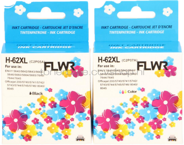 FLWR HP 62XL 2 pack - Optie 90