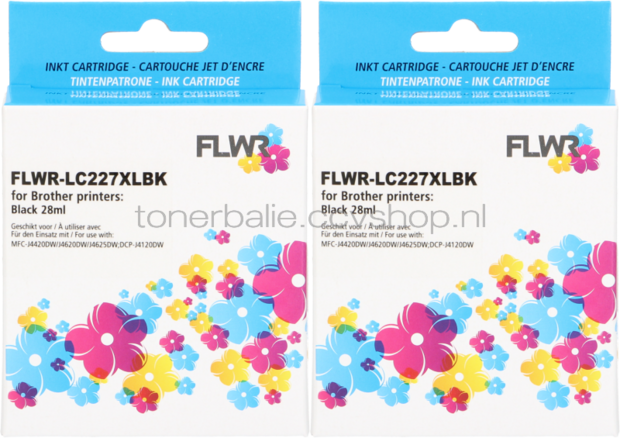 FLWR Brother LC-227BK 2-pack zwart