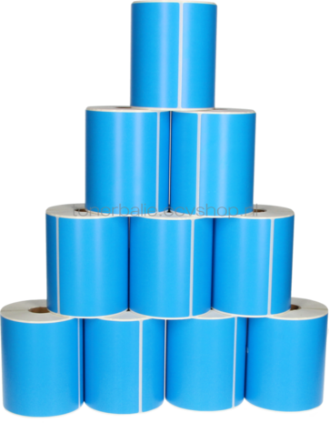 FLWR Zebra 10-pack verzendetiketten 102 mm x 150 mm  blauw