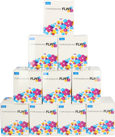 FLWR Zebra 10-pack verzendetiketten 102 mm x 150 mm  blauw