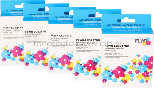 FLWR Brother LC-3217 Multipack zwart en kleur