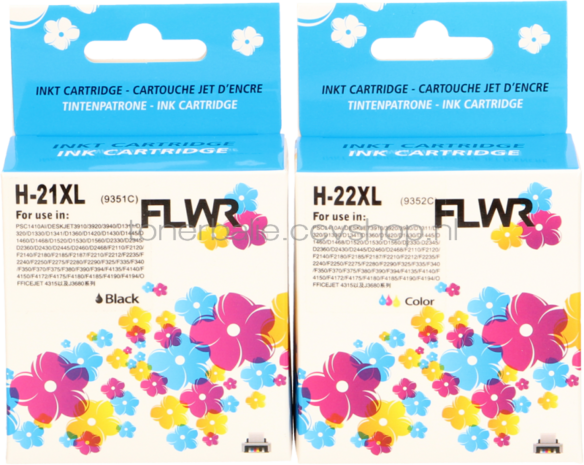 FLWR HP 21XL en 22XL Multipack zwart en kleur