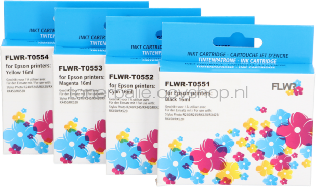 FLWR Epson T0556 Multipack zwart en kleur
