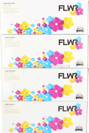 FLWR Brother TN-247 4-pack zwart en kleur