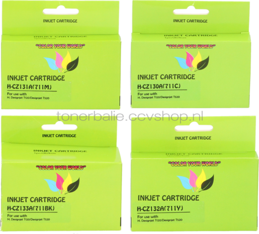 Huismerk HP 711 multipack zwart en kleur